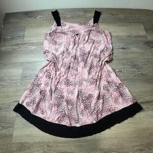George Nightgown Women XL Pink Leopard Print Sleeveless Chemise Sleep‎ Dress